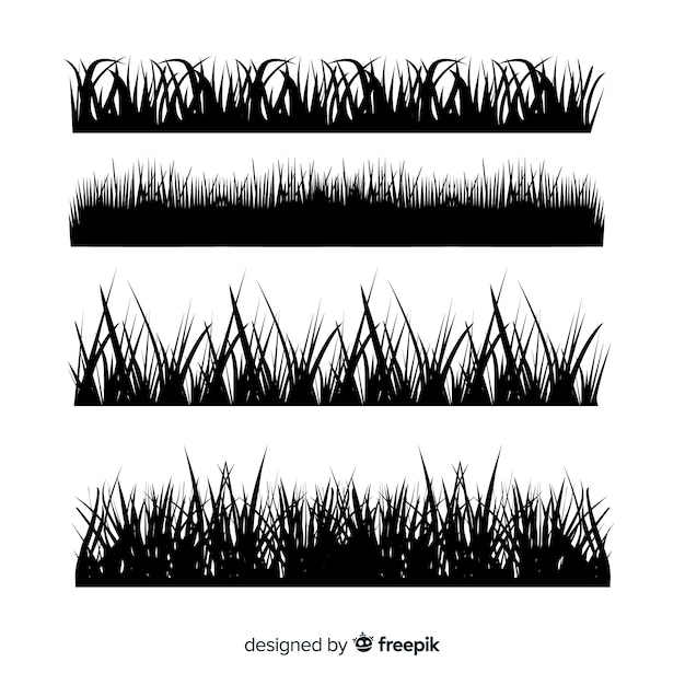 Paquet De Silhouettes De Bordure D'herbe