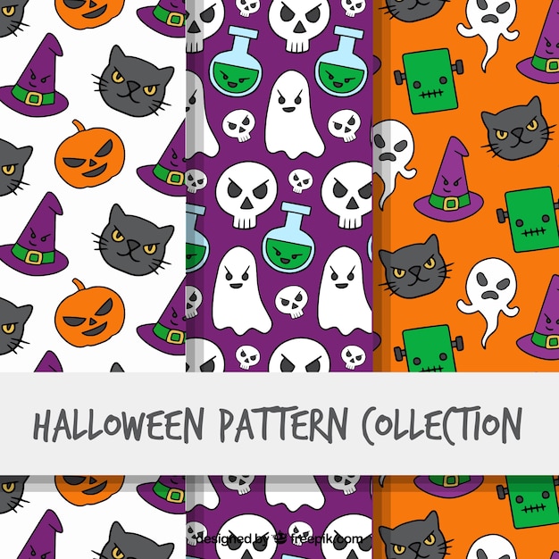 Paquet De Trois Motifs De Halloween