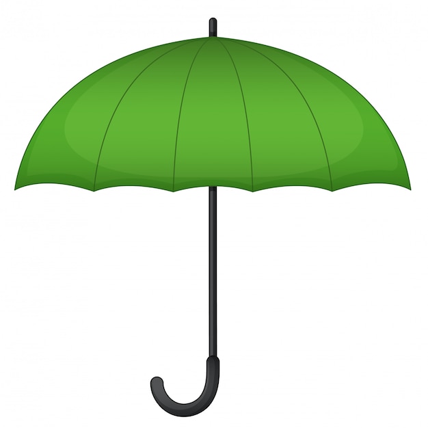 Parapluie vert sur blanc