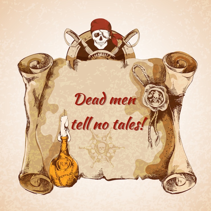 Vecteur gratuit parchemin vintage pirates
