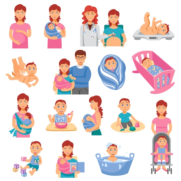 Vecteur gratuit parents icons set