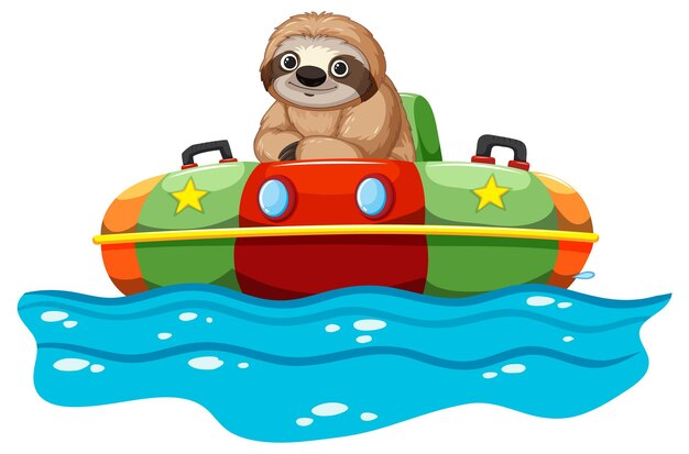 Le paresseux profite d'une promenade en bateau