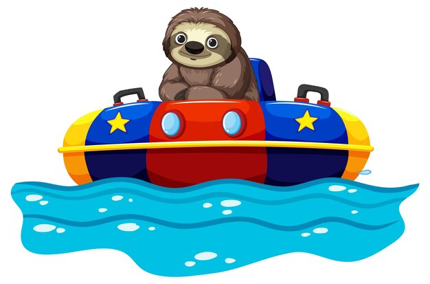 Le paresseux profite d'une promenade en bateau