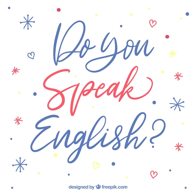 Vecteur gratuit parlez-vous anglais fond de lettrage