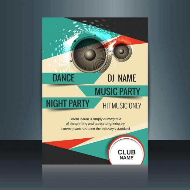 Vecteur gratuit party flyer de musique colorful