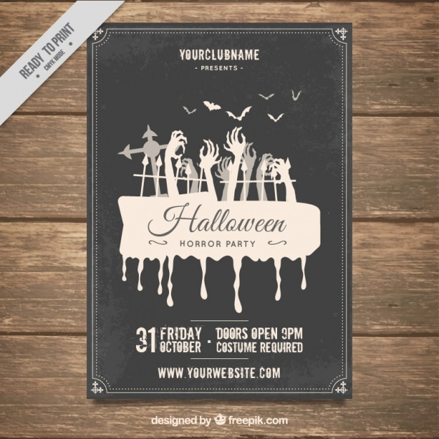 Vecteur gratuit party flyer retro halloween