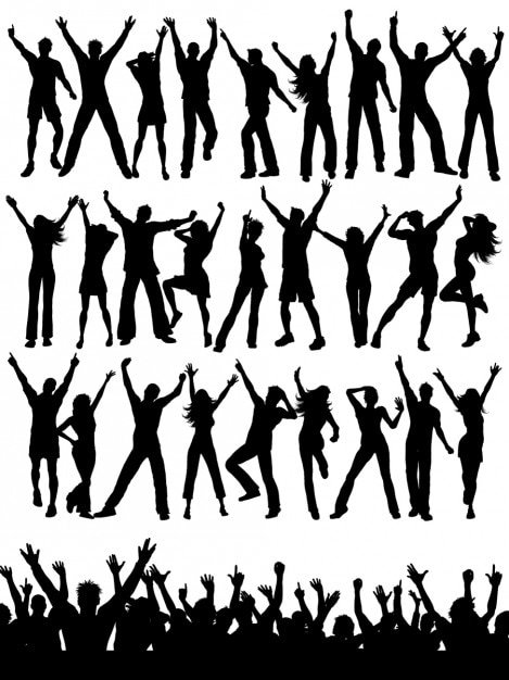Vecteur gratuit party people silhouettes collection