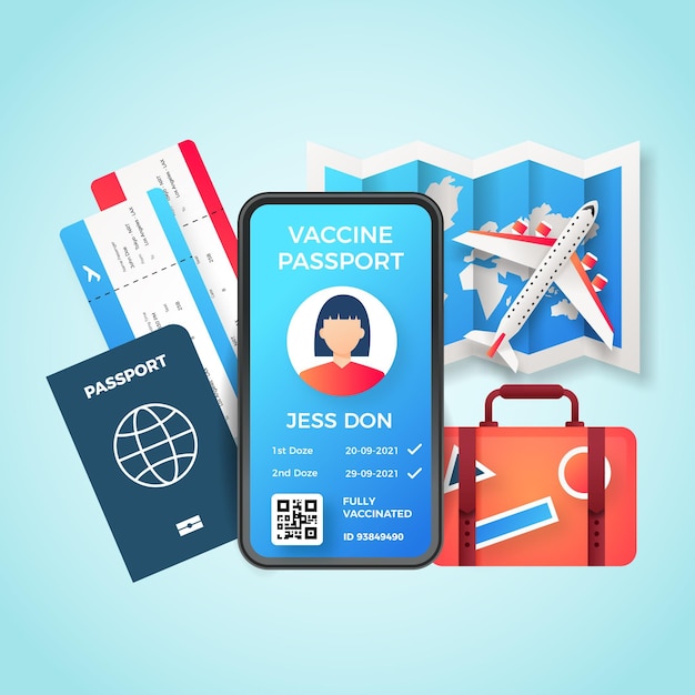 Passeport de vaccination dégradé illustré
