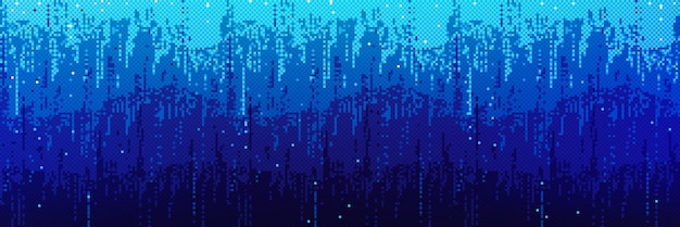 Pattern de bitmap de pixels avec ombre de gradient bleu