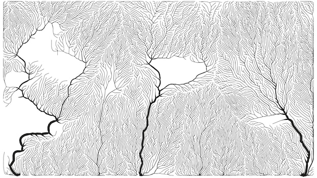 Vecteur gratuit patterne de croissance. structure de branchement générative. filet organique de texture de navires.