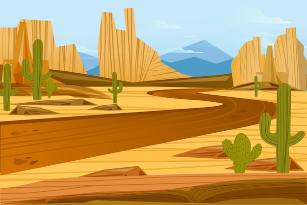 Vecteur gratuit paysage désertique - arrière-plan pour la vidéoconférence