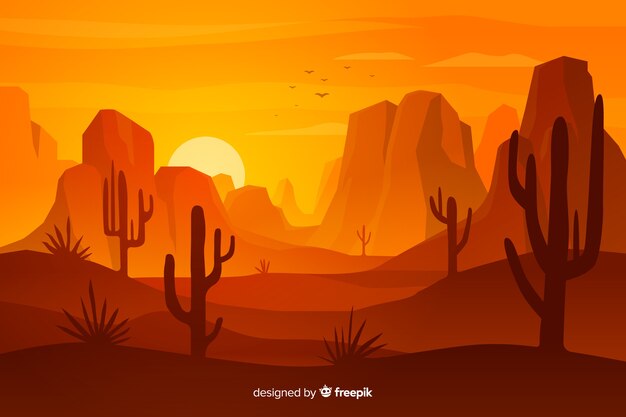 Paysage désertique avec des dunes et des cactus
