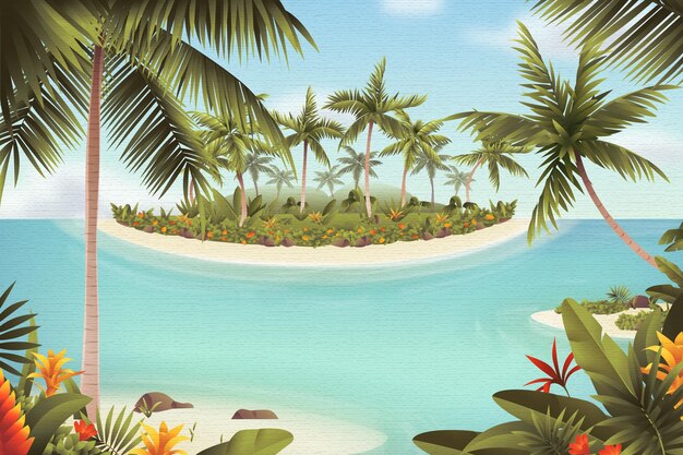 Paysage d'été zoom arrière-plan avec la mer