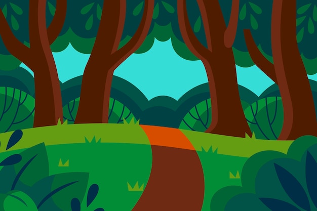 Paysage forestier dessiné à la main