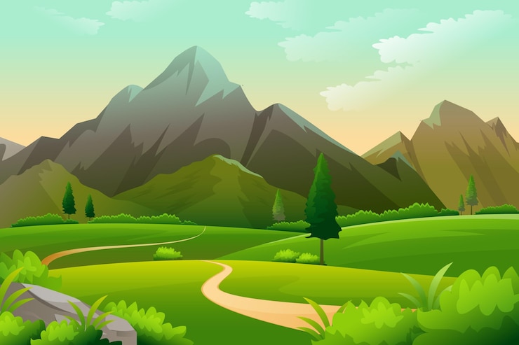 Vecteur gratuit paysage de montagne dégradé