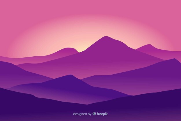 Paysage de montagnes dégradé violet