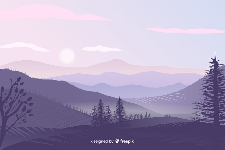 Vecteur gratuit paysage de montagnes dégradé