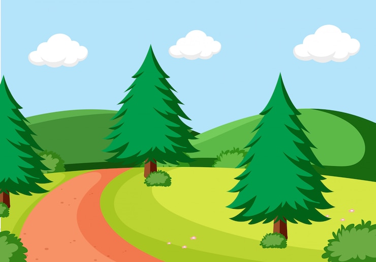 Vecteur gratuit un paysage nature plat