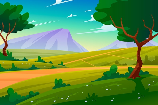 Paysage rural en gradient à l'arrière