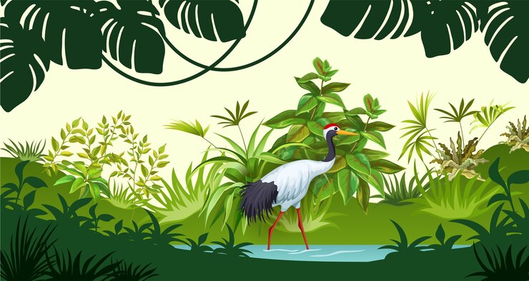 Vecteur gratuit paysage tropical.