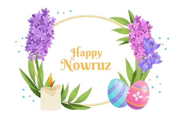 Peinture aquarelle happy nowruz