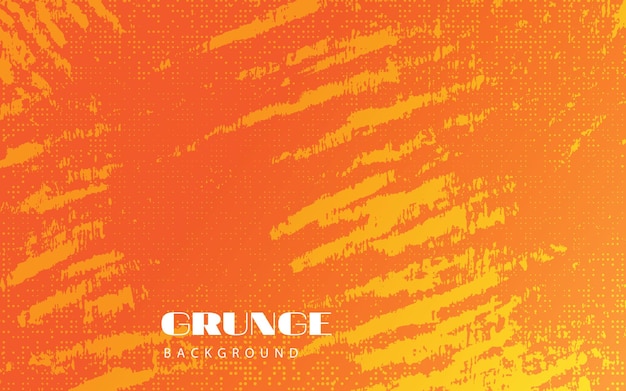 Vecteur gratuit peinture orange grunge avec demi-teinte détaillée