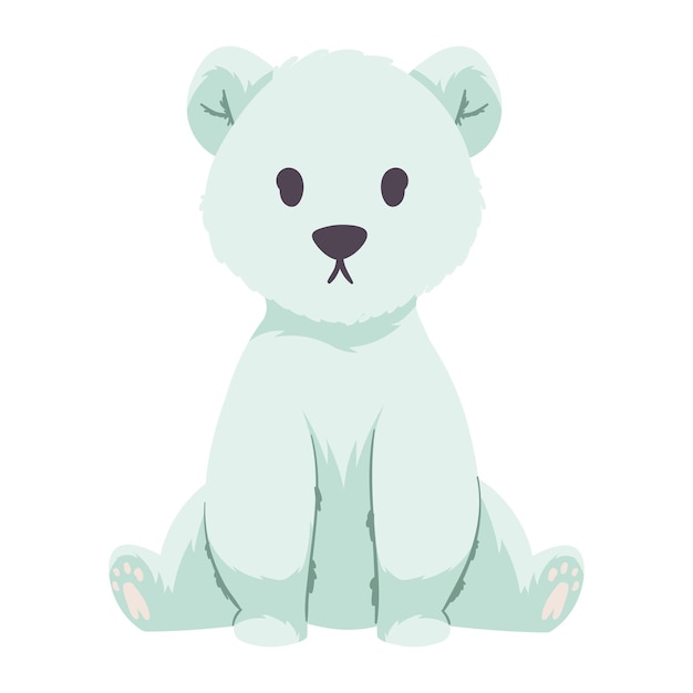 Vecteur gratuit personnage arctique bébé ours polaire