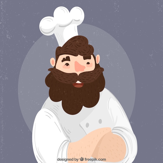 Personnage De Chef Avec Barbe