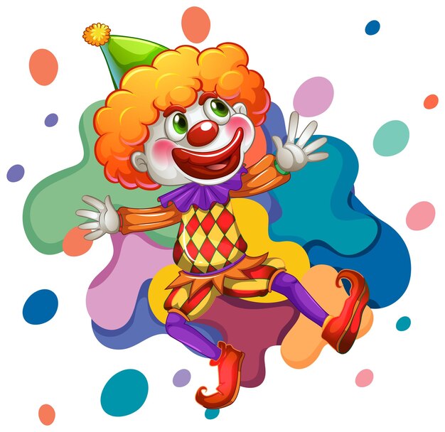 Un personnage coloré de dessin animé de clown