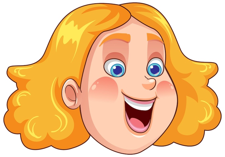Vecteur gratuit personnage de dessin animé au visage de femme grossière