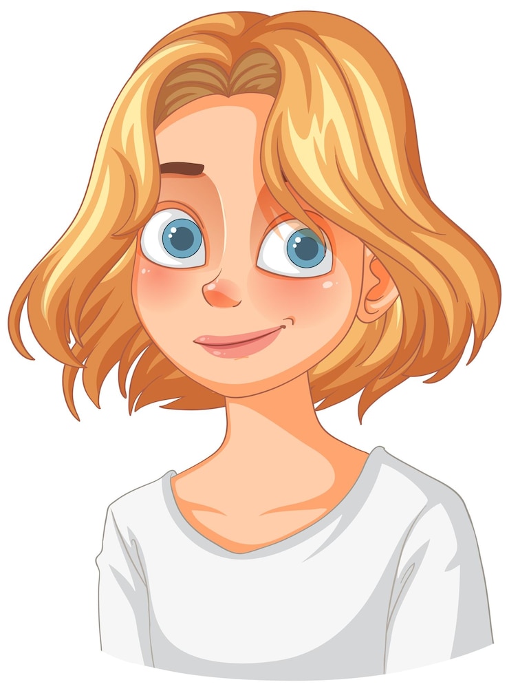 Vecteur gratuit personnage de dessin animé blond souriant
