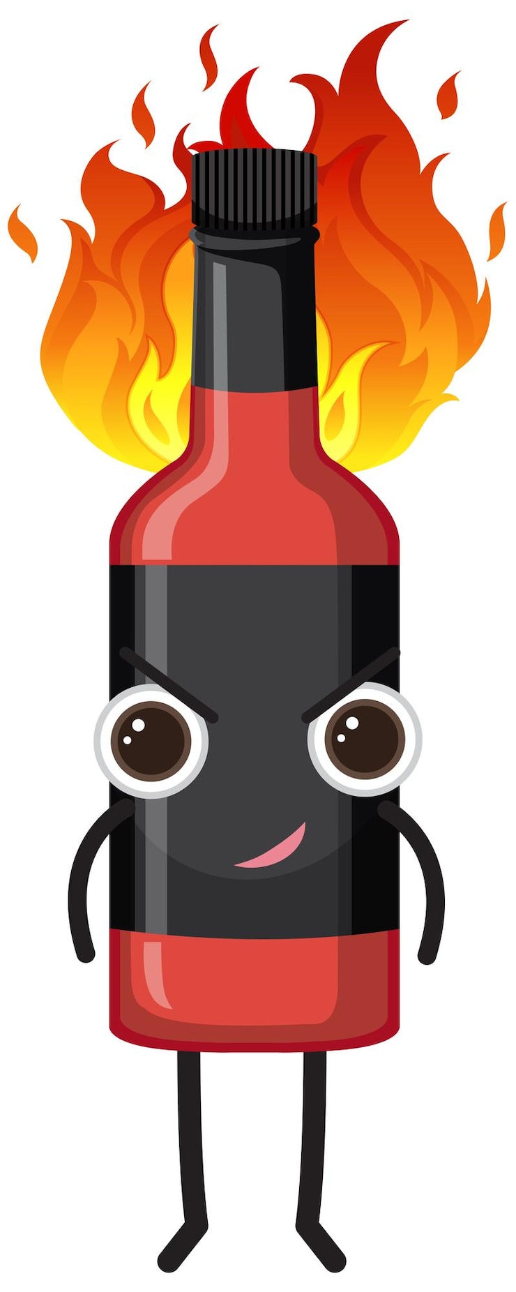 Vecteur gratuit personnage de dessin animé de bouteille de sauce chili