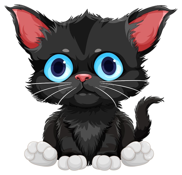 Vecteur gratuit personnage de dessin animé de chat mignon