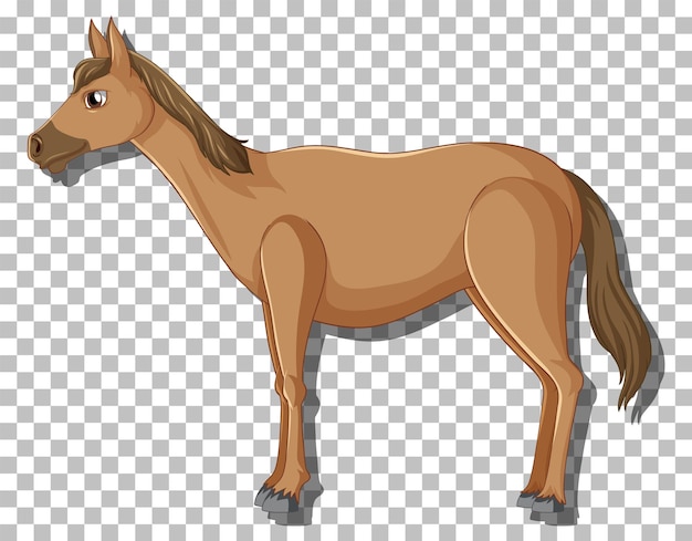 Vecteur gratuit personnage de dessin animé de cheval brun