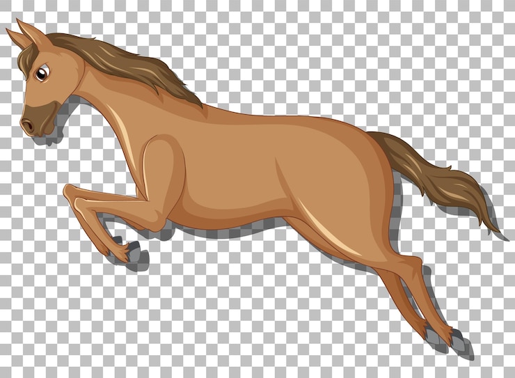 Vecteur gratuit personnage de dessin animé de cheval brun