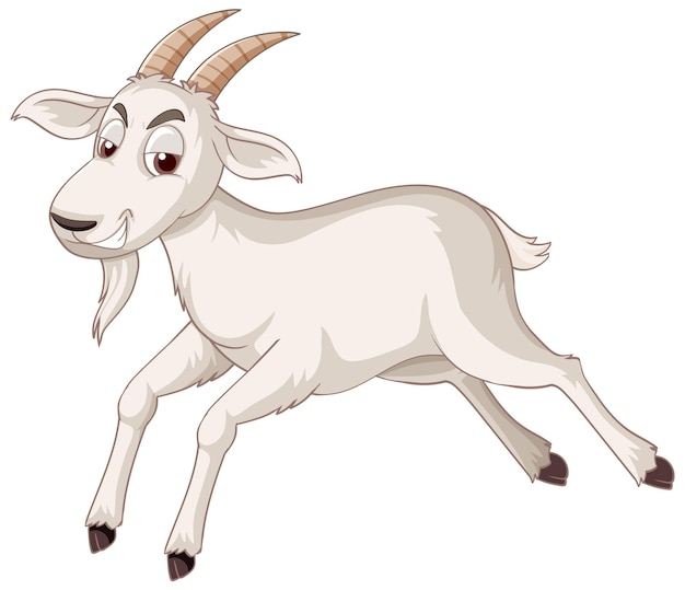 Un personnage de dessin animé de chèvre blanche