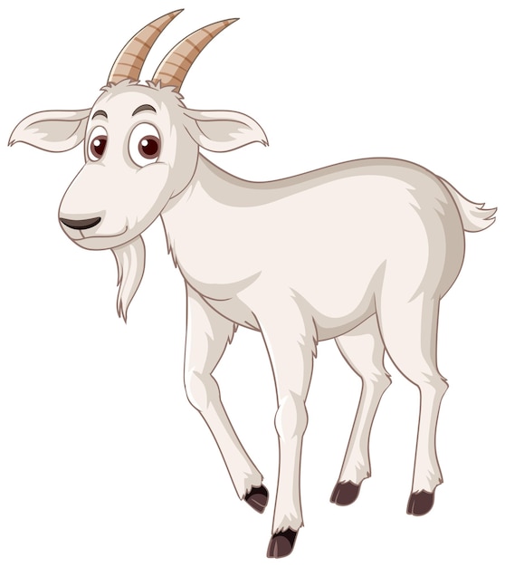 Vecteur gratuit un personnage de dessin animé de chèvre blanche