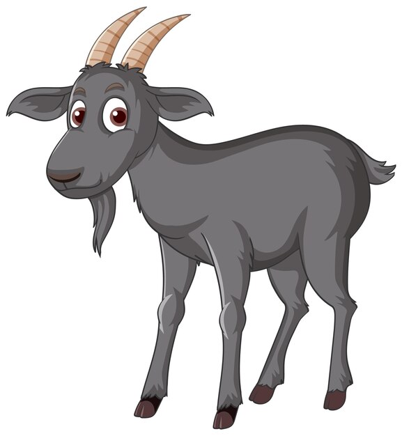 Personnage de dessin animé de chèvre noire