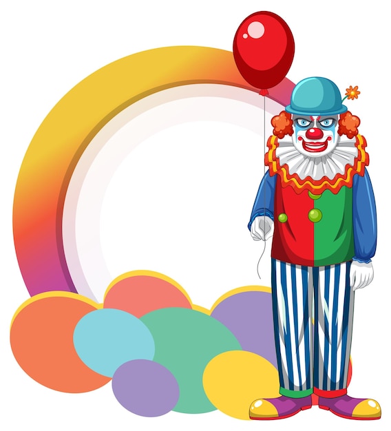 Vecteur gratuit personnage de dessin animé clown avec bannière vide