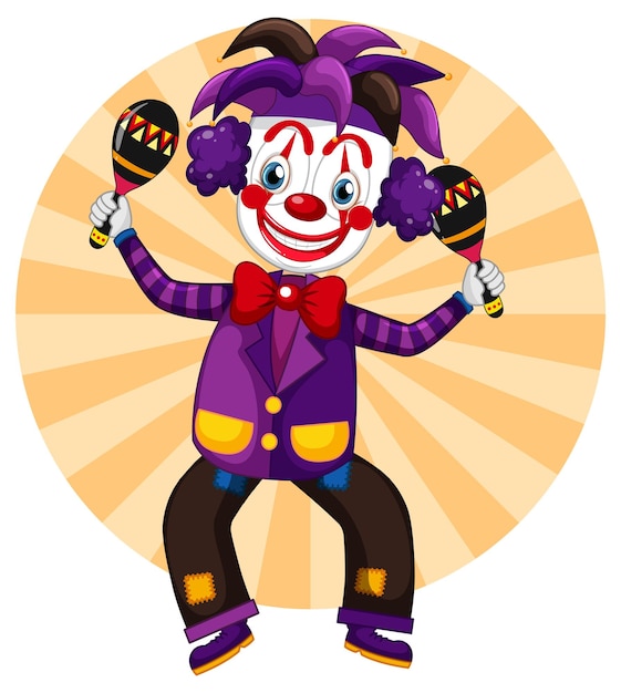 Vecteur gratuit personnage de dessin animé de clown coloré