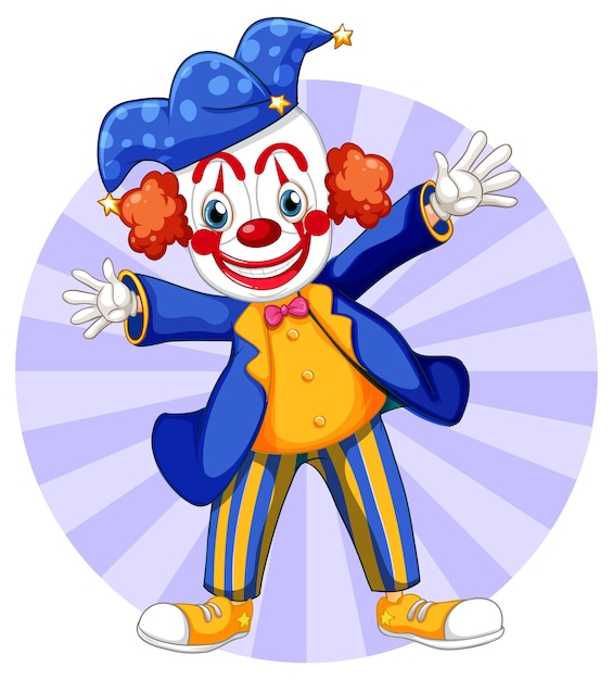 Vecteur gratuit personnage de dessin animé de clown coloré