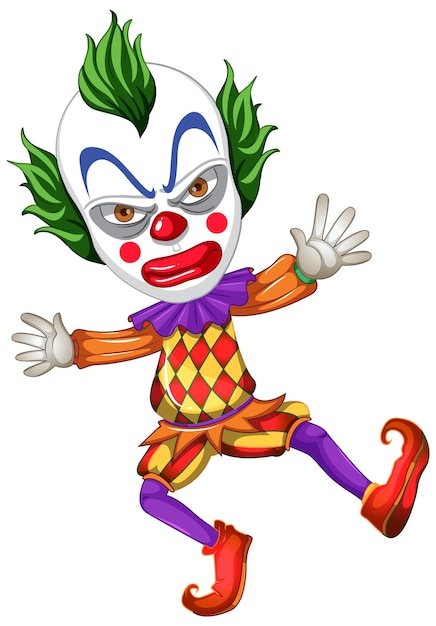 Personnage de dessin animé de clown coloré