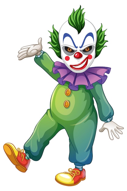 Vecteur gratuit personnage de dessin animé de clown coloré