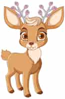 Vecteur gratuit le personnage de dessin animé cute deer