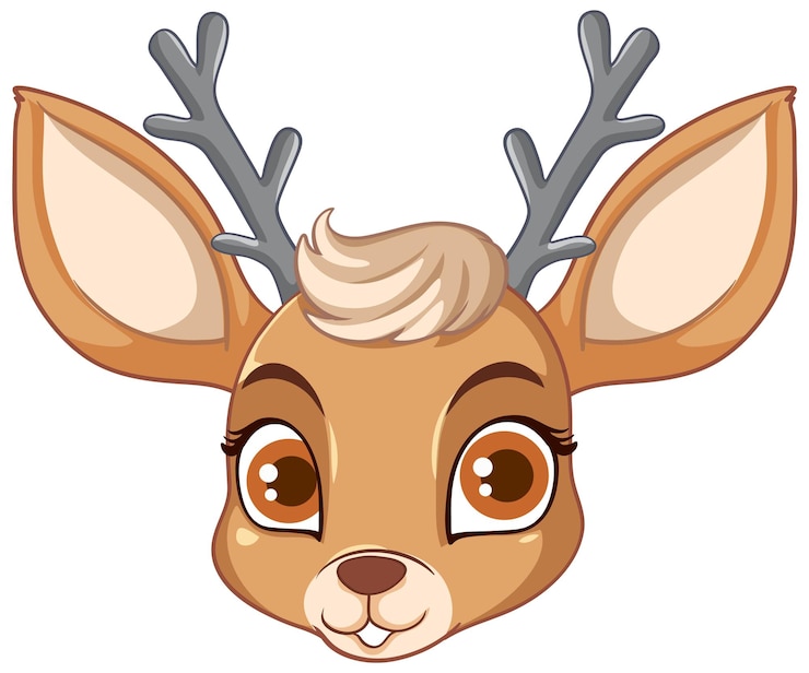 Vecteur gratuit le personnage de dessin animé cute deer