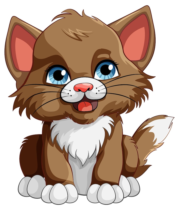 Vecteur gratuit le personnage de dessin animé cute kitten