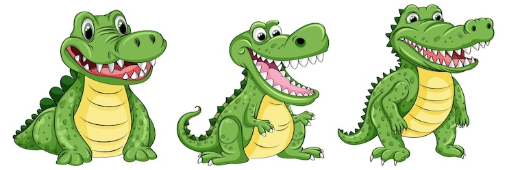 Vecteur gratuit personnage de dessin animé drôle de crocodile