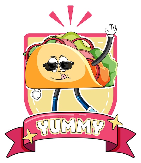 Vecteur gratuit personnage de dessin animé drôle de taco