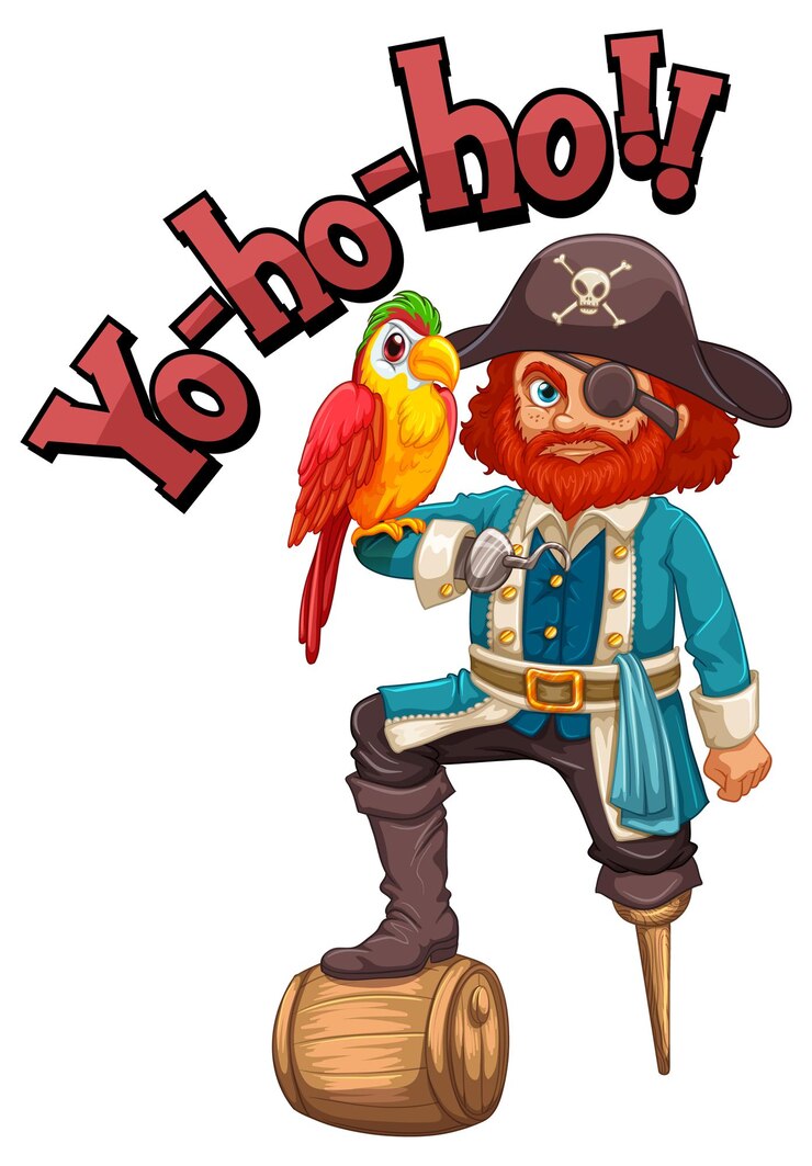 Vecteur gratuit personnage de dessin animé du capitaine crochet avec discours yo-ho-ho