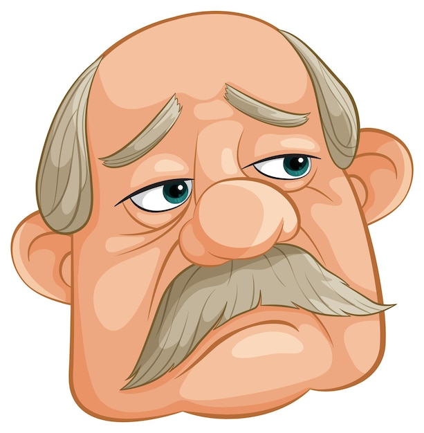 Vecteur gratuit personnage de dessin animé du vieil homme grincheux